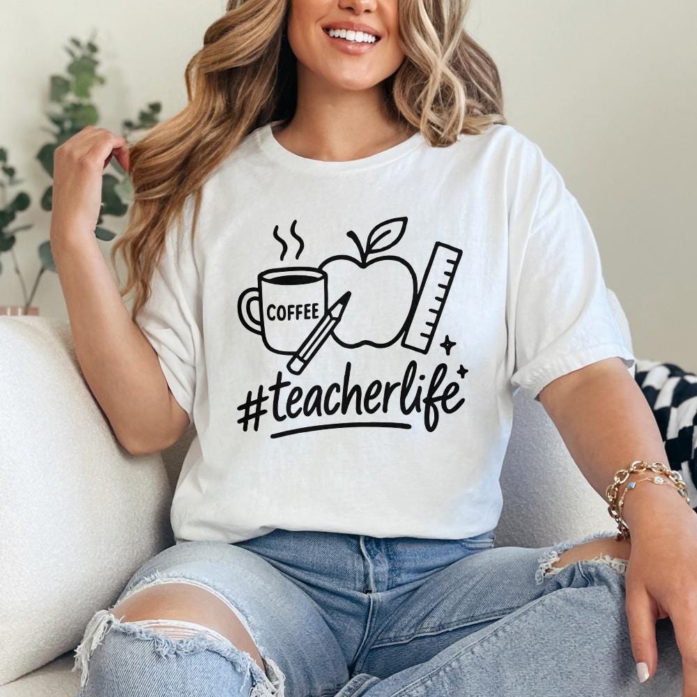 Teacher Life png, Back to School - 300 DPI Design for T-Shirt