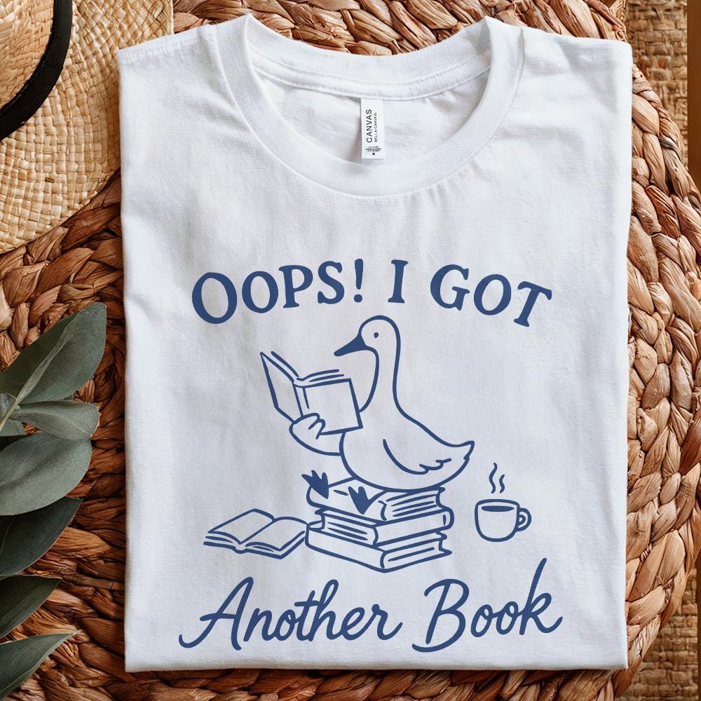 Oops I Bought Another Book Funny Goose PNG, Sassy Bookish Boho Floral -