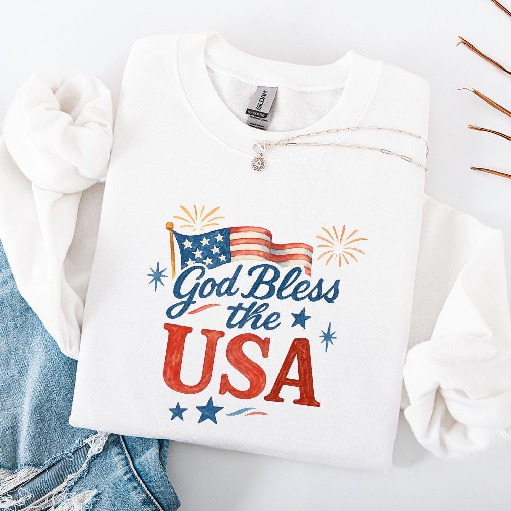 God Bless the USA PNG, 4th of July PNG - 300 DPI Design for T-Shirt
