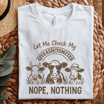 Funny Cow Giveashitometer PNG, Digital Download Clipart - 300 DPI Design