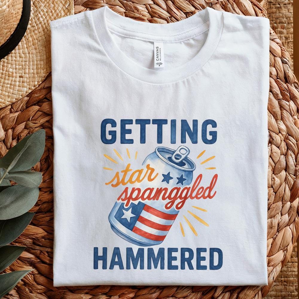 Getting Star Spangled Hammered PNG, Instant Download - 300 DPI Design for