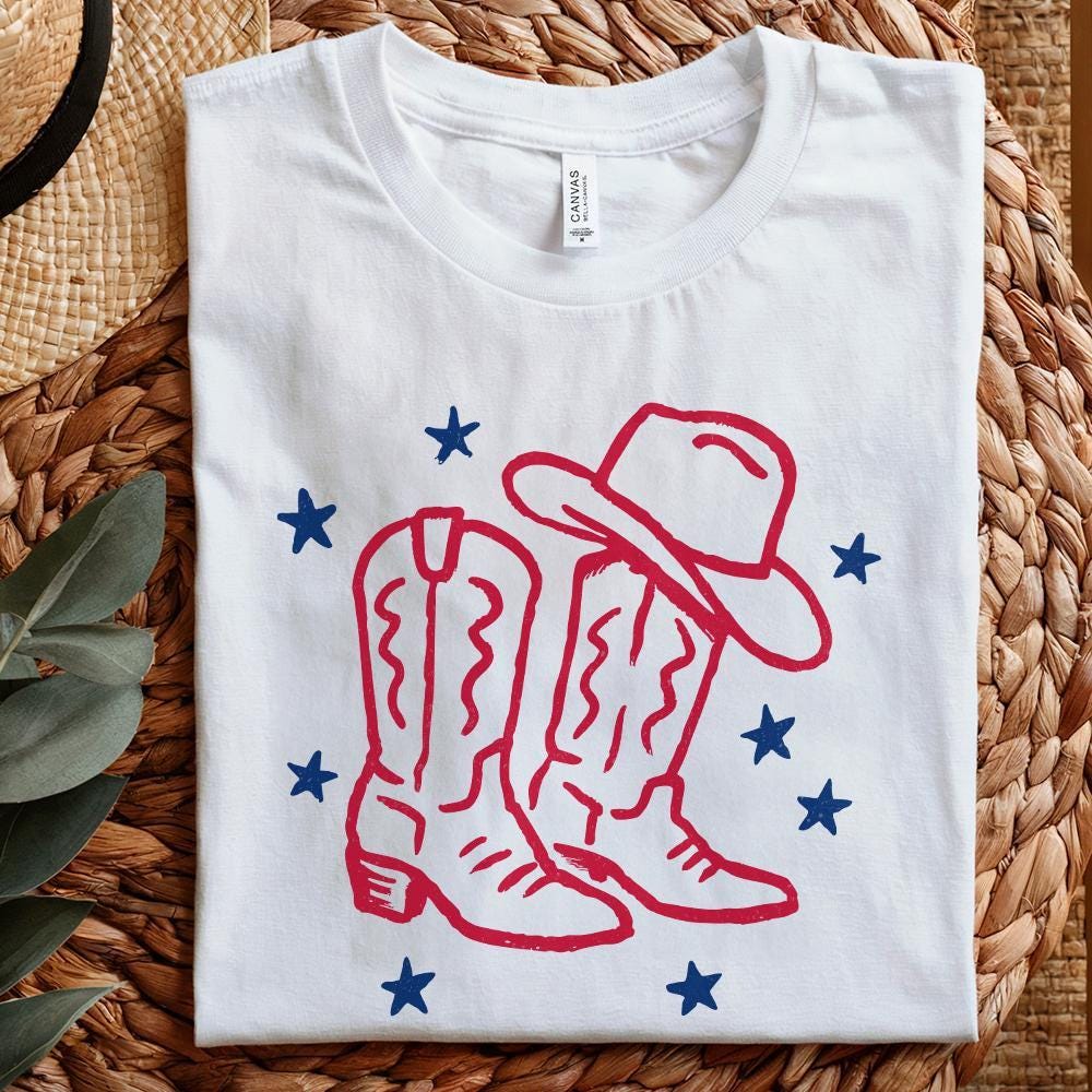 Coquette Cowgirl PNG, Preppy Country 4th - 300 DPI Design for T-Shirt