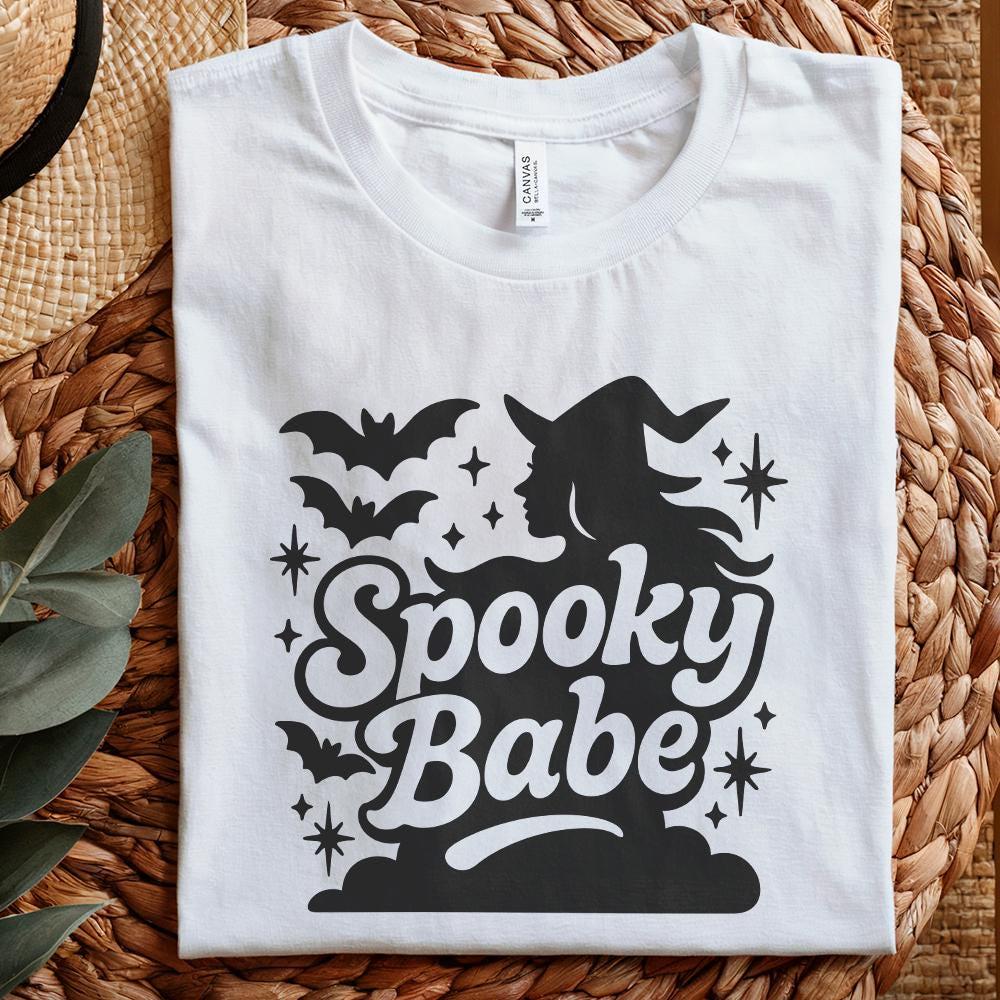 Spooky Babe png Files, Retro Halloween Shirt png - 300 DPI Design for