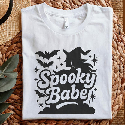 Spooky Babe png Files, Retro Halloween Shirt png - 300 DPI Design for