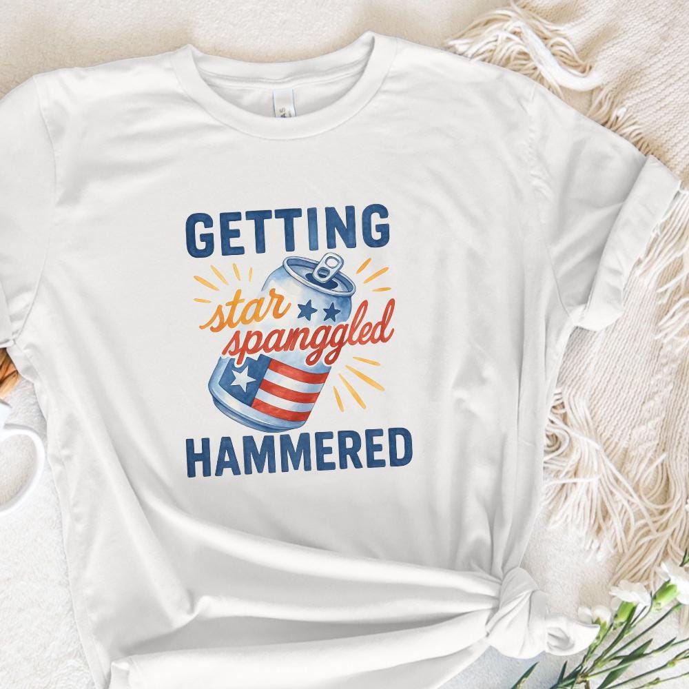 Getting Star Spangled Hammered PNG, Instant Download - 300 DPI Design for