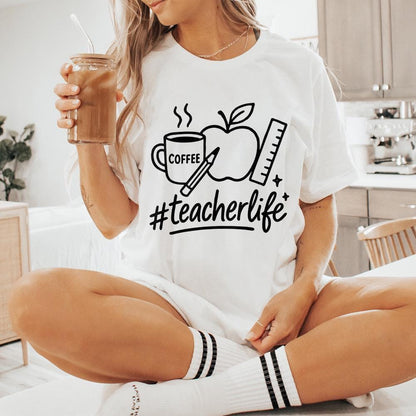 Teacher Life png, Back to School - 300 DPI Design for T-Shirt