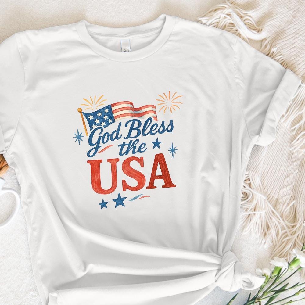 God Bless the USA PNG, 4th of July PNG - 300 DPI Design for T-Shirt