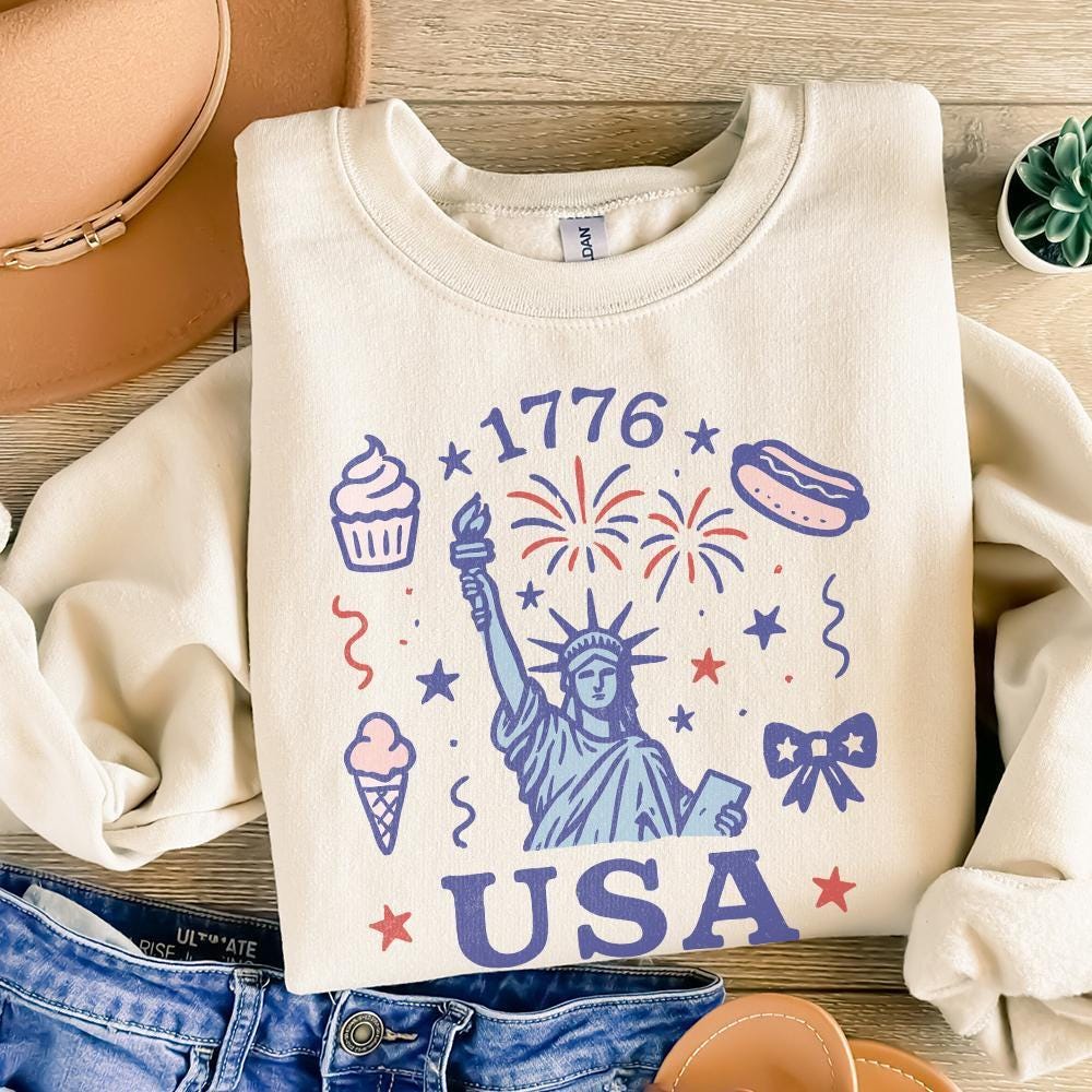 Retro USA Coquette PNG, Preppy 4th of July PNG - 300 DPI Design for T-Shirt