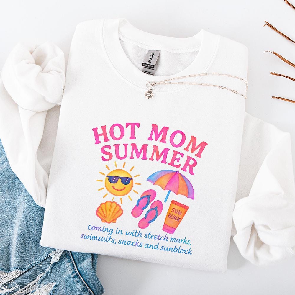 Neon Hot Mom Summer PNG, Retro 90s Digital Download - 300 DPI Design for