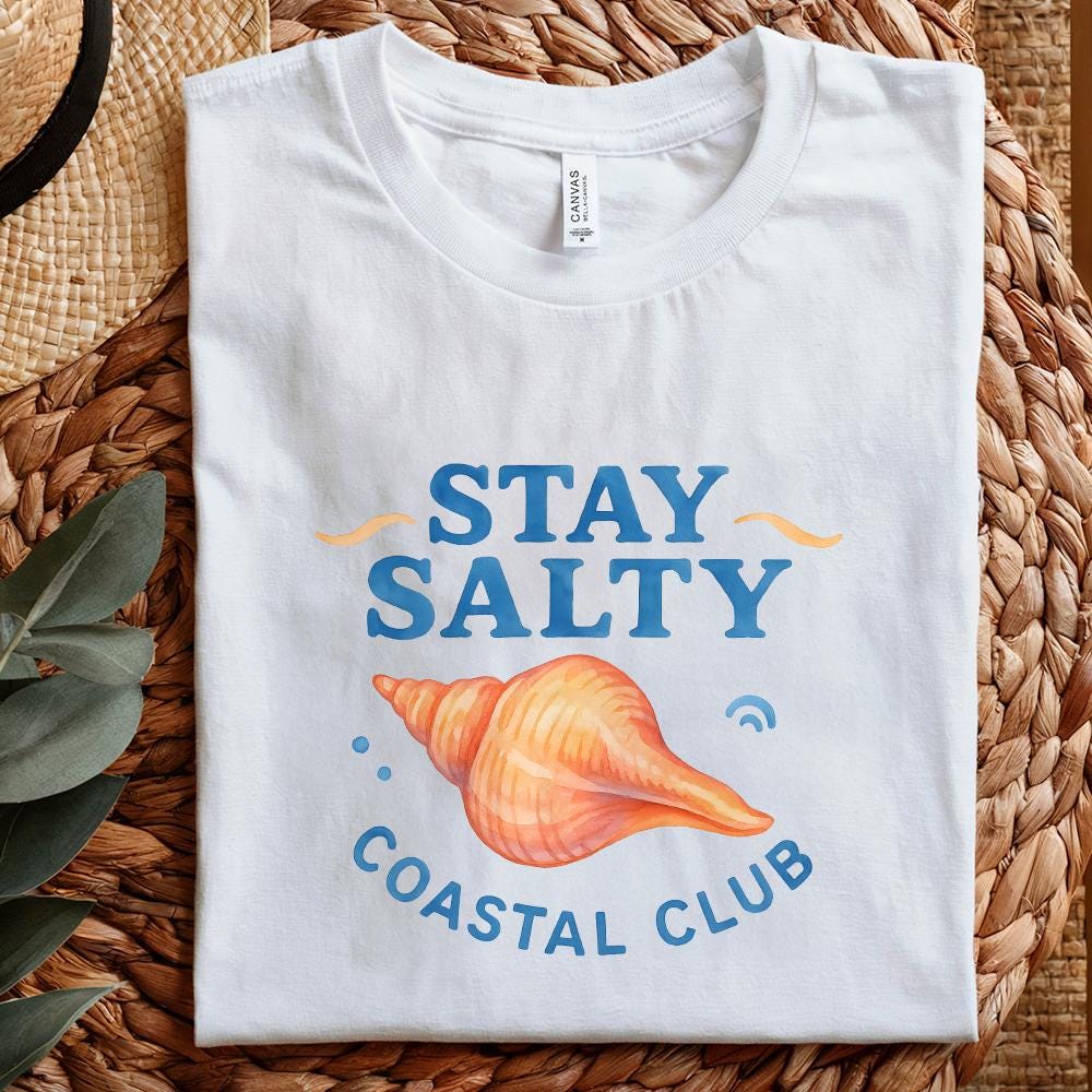 Stay Salty PNG, Coastal Beach Sublimation - 300 DPI Design for T-Shirt