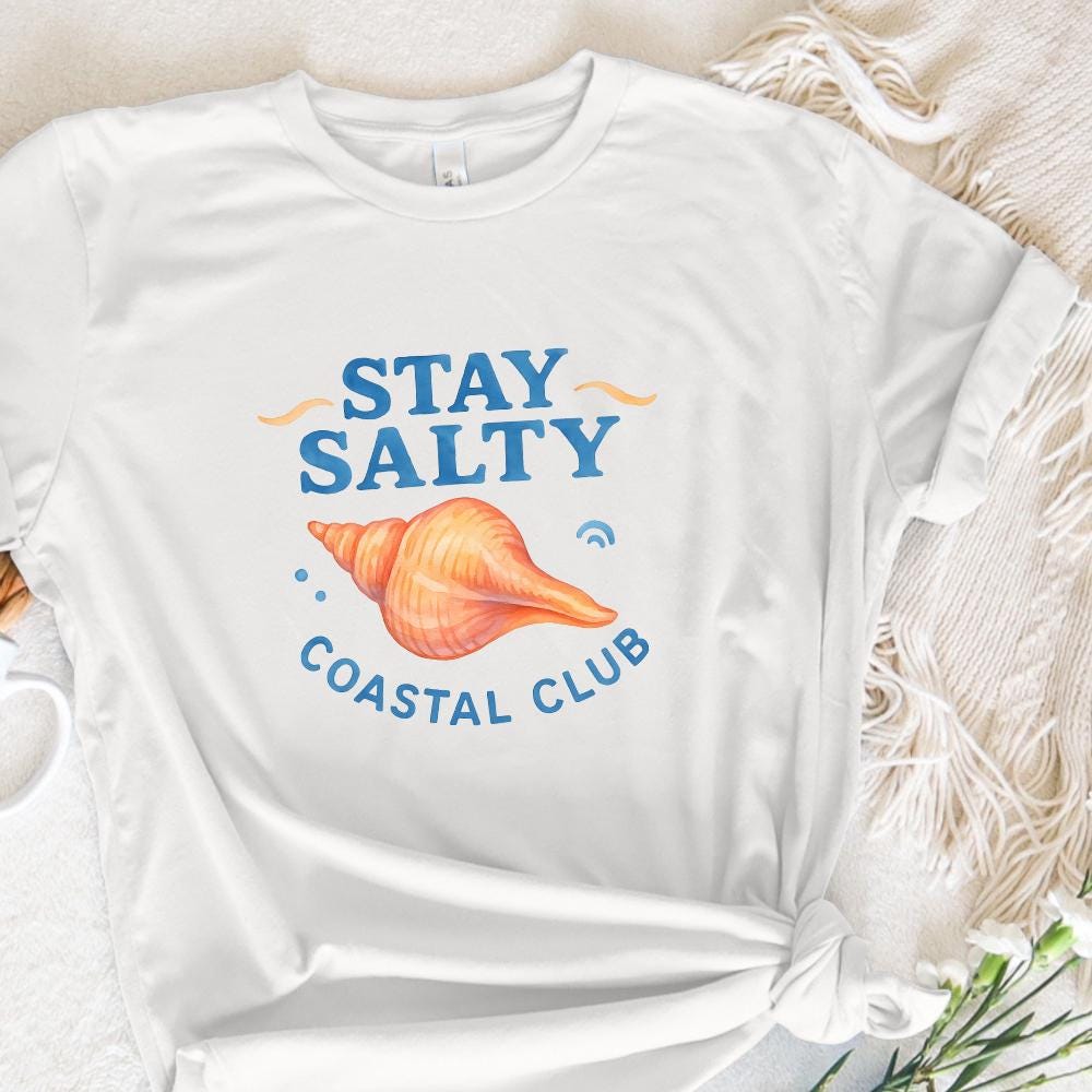 Stay Salty PNG, Coastal Beach Sublimation - 300 DPI Design for T-Shirt