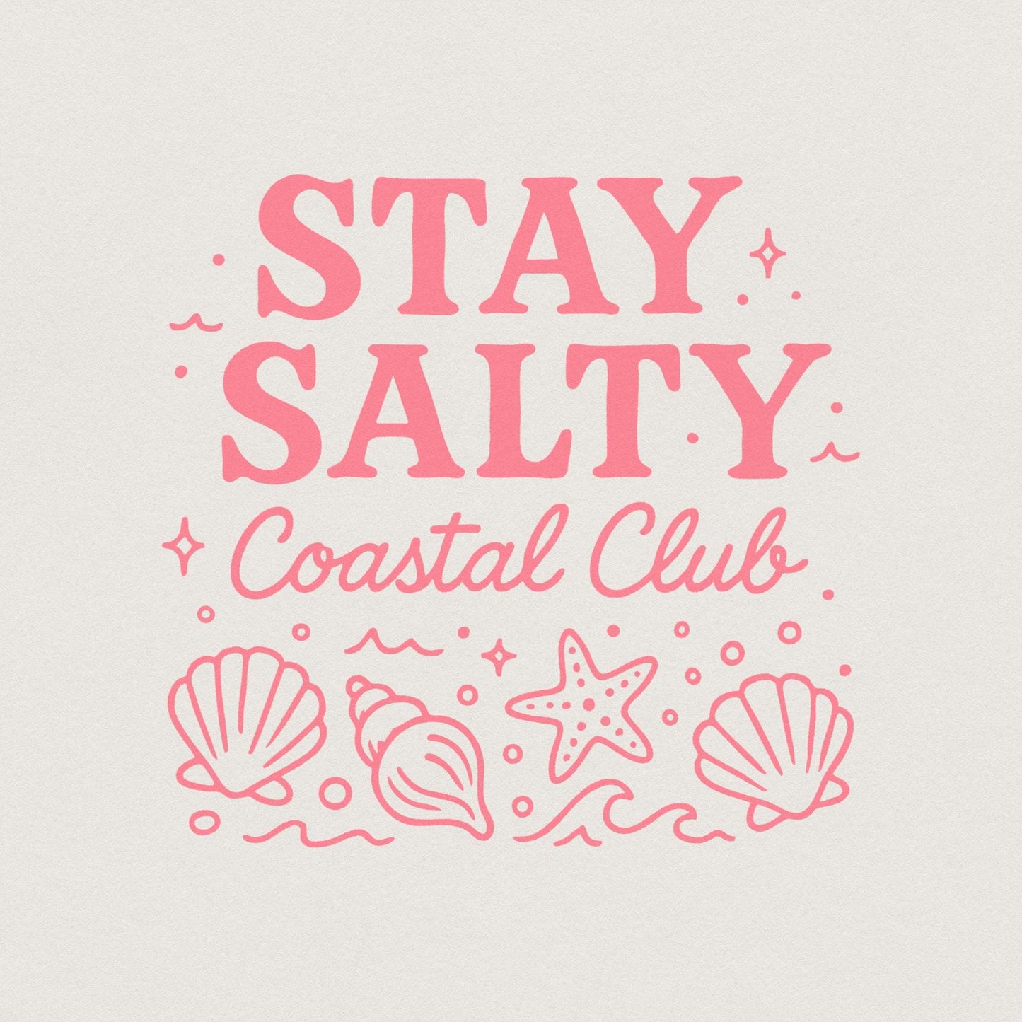 Stay Salty PNG, Seashell Aesthetic - 300 DPI Design for T-Shirt