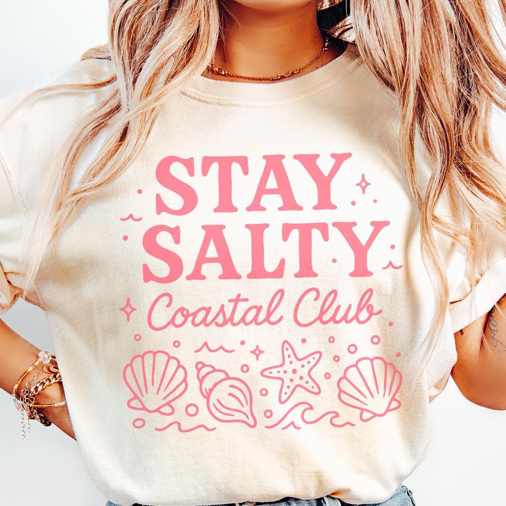 Stay Salty PNG, Seashell Aesthetic - 300 DPI Design for T-Shirt