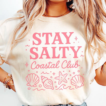 Stay Salty PNG, Seashell Aesthetic - 300 DPI Design for T-Shirt