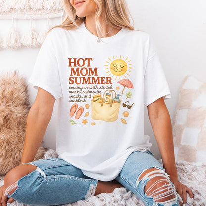 Hot Mom Summer PNG, Self Love Funny Mom Shirt - 300 DPI Design for T-Shirt