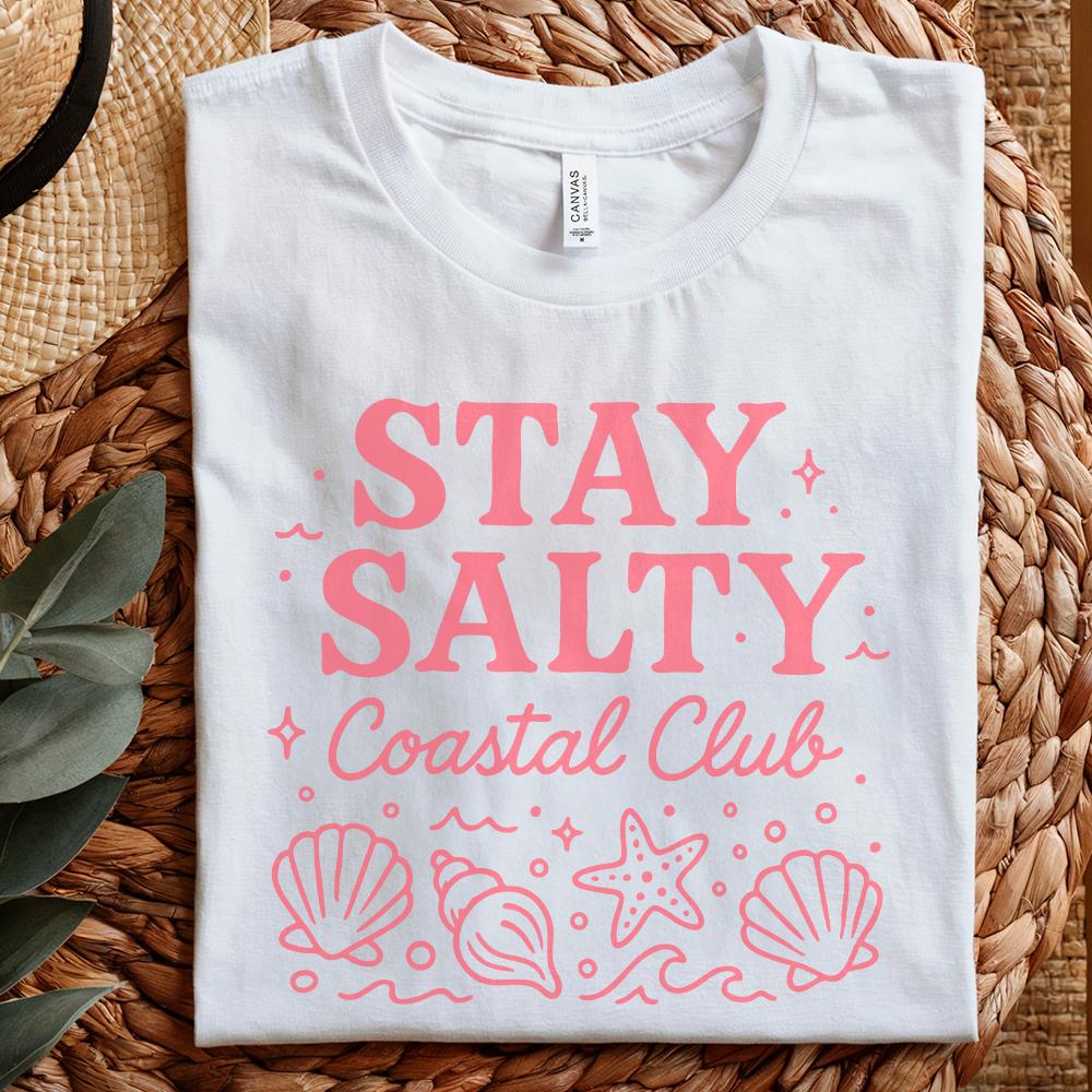 Stay Salty PNG, Seashell Aesthetic - 300 DPI Design for T-Shirt