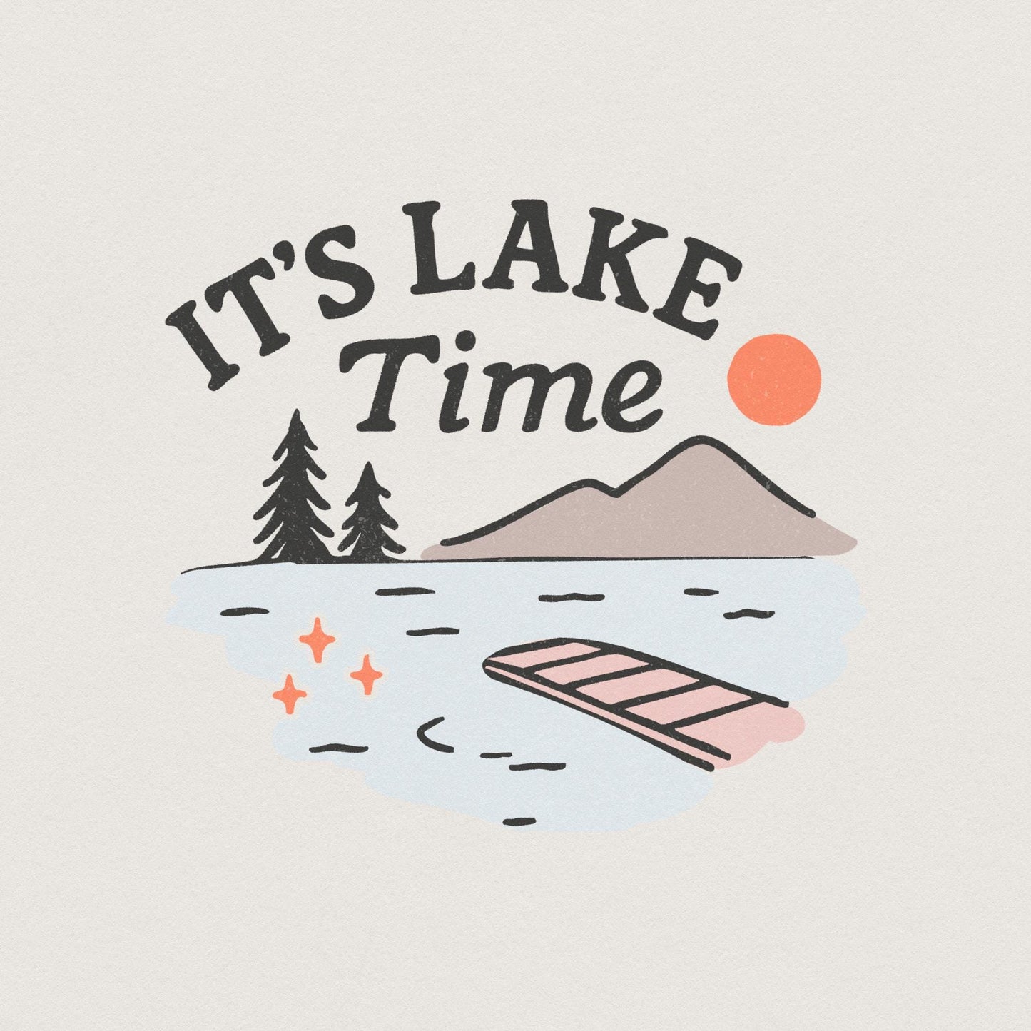 Glitter It's Lake Time Coquette PNG, Summer Vibes - 300 DPI Design for