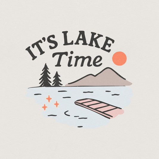 Glitter It's Lake Time Coquette PNG, Summer Vibes - 300 DPI Design for