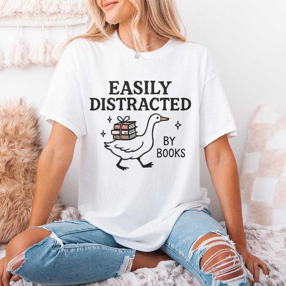 Easily Distracted By Books PNG, Bookish Design - 300 DPI Design for T-Shirt