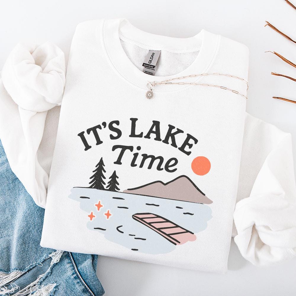 Glitter It's Lake Time Coquette PNG, Summer Vibes - 300 DPI Design for