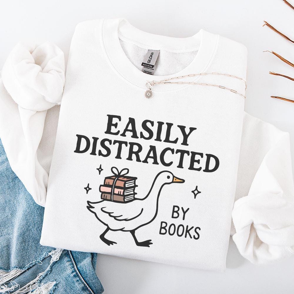 Easily Distracted By Books PNG, Bookish Design - 300 DPI Design for T-Shirt