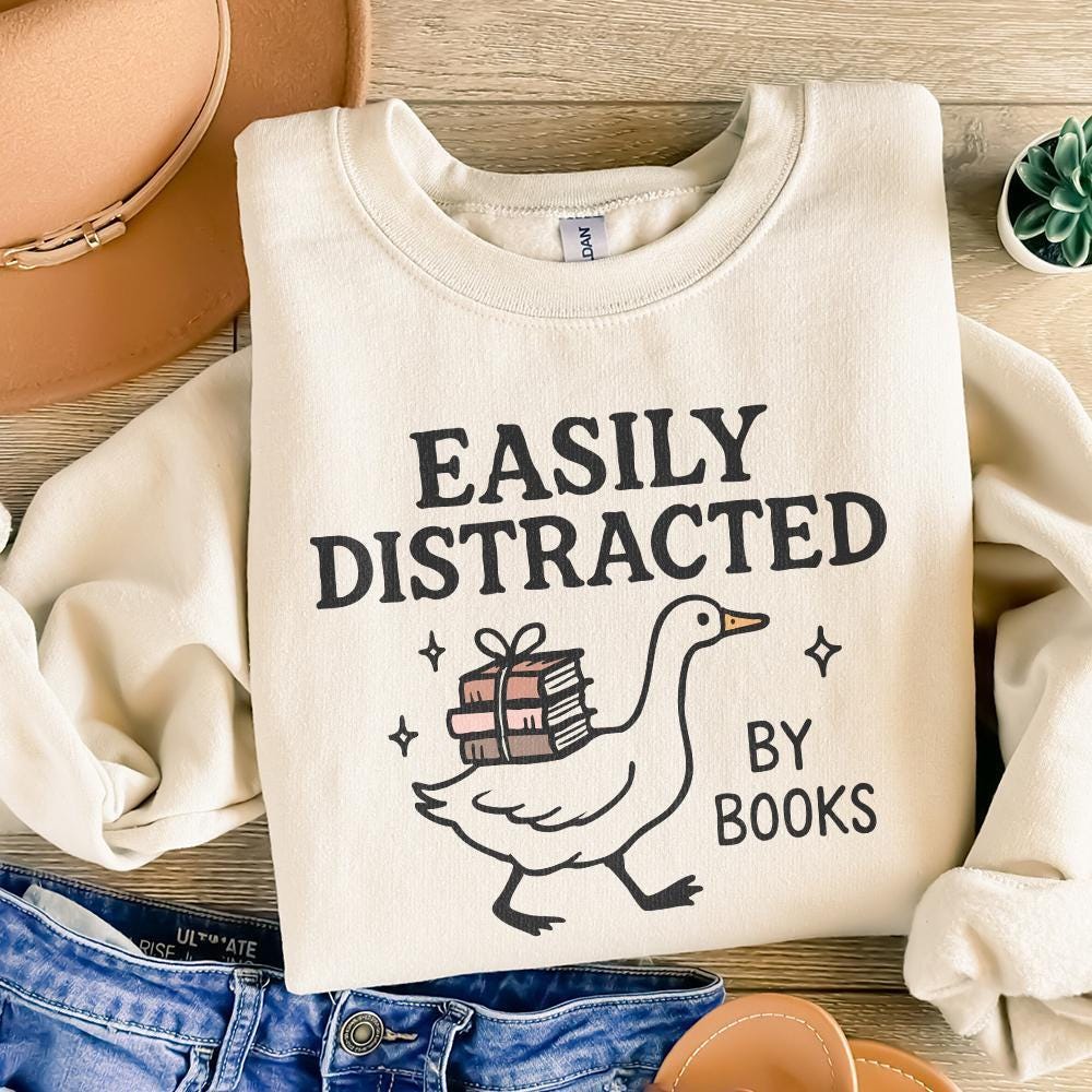 Easily Distracted By Books PNG, Bookish Design - 300 DPI Design for T-Shirt