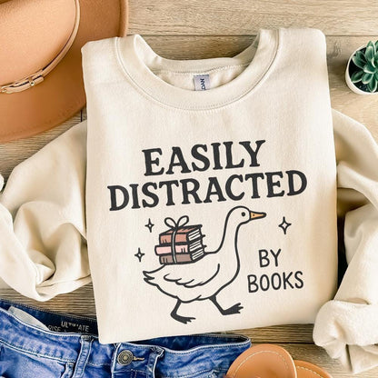 Easily Distracted By Books PNG, Bookish Design - 300 DPI Design for T-Shirt