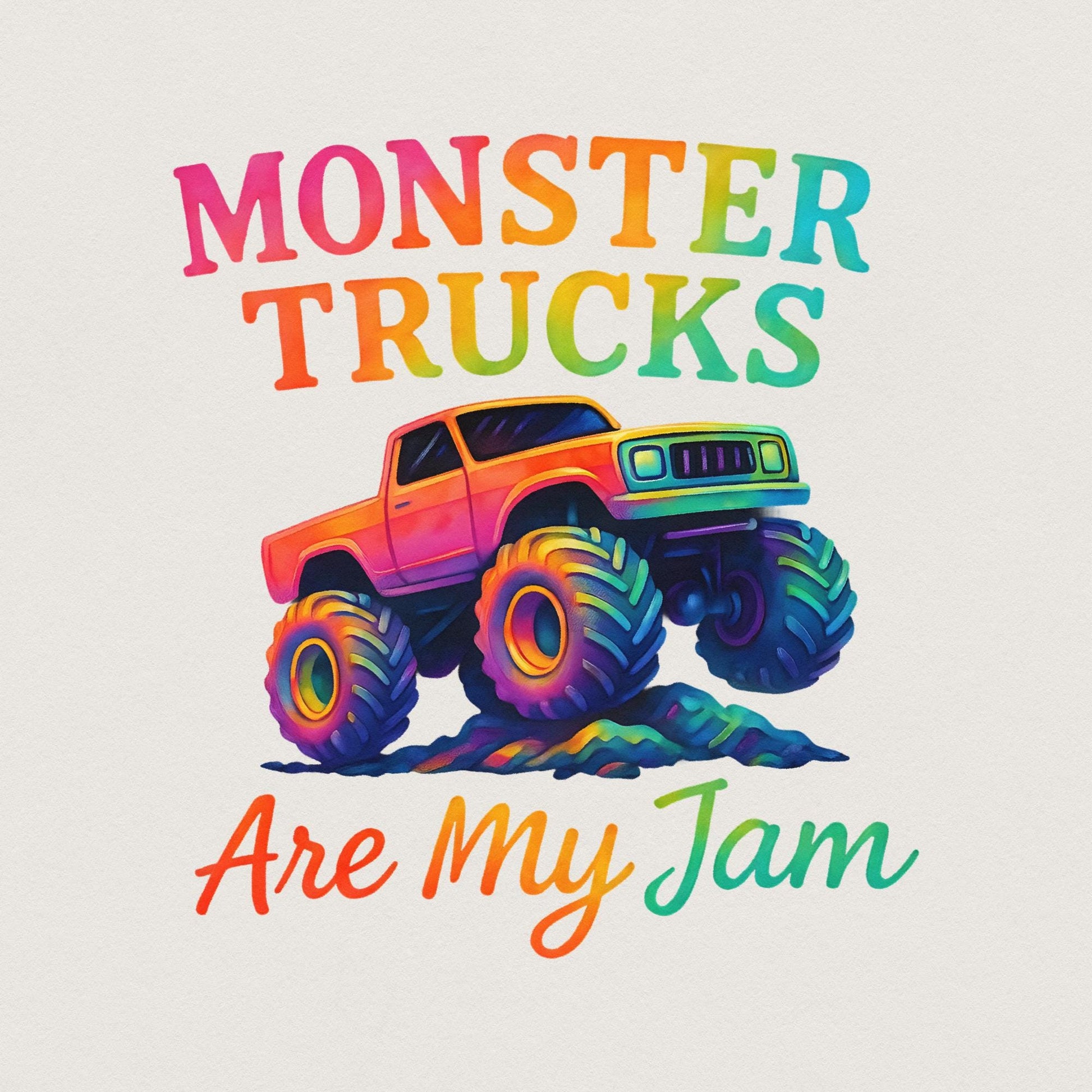 Monster Truck Png Sublimation Design, Kids Truck Design Png - 300 DPI