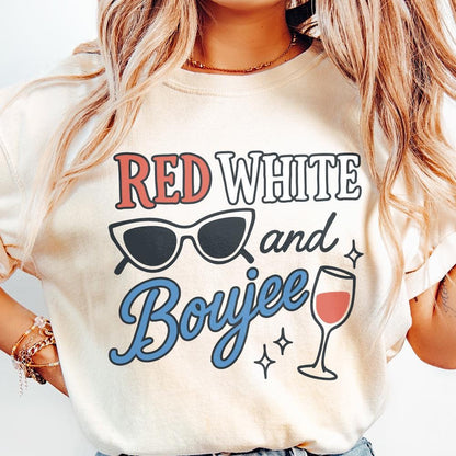 Red White and Boujee PNG, Fourth of July png - 300 DPI Design for T-Shirt