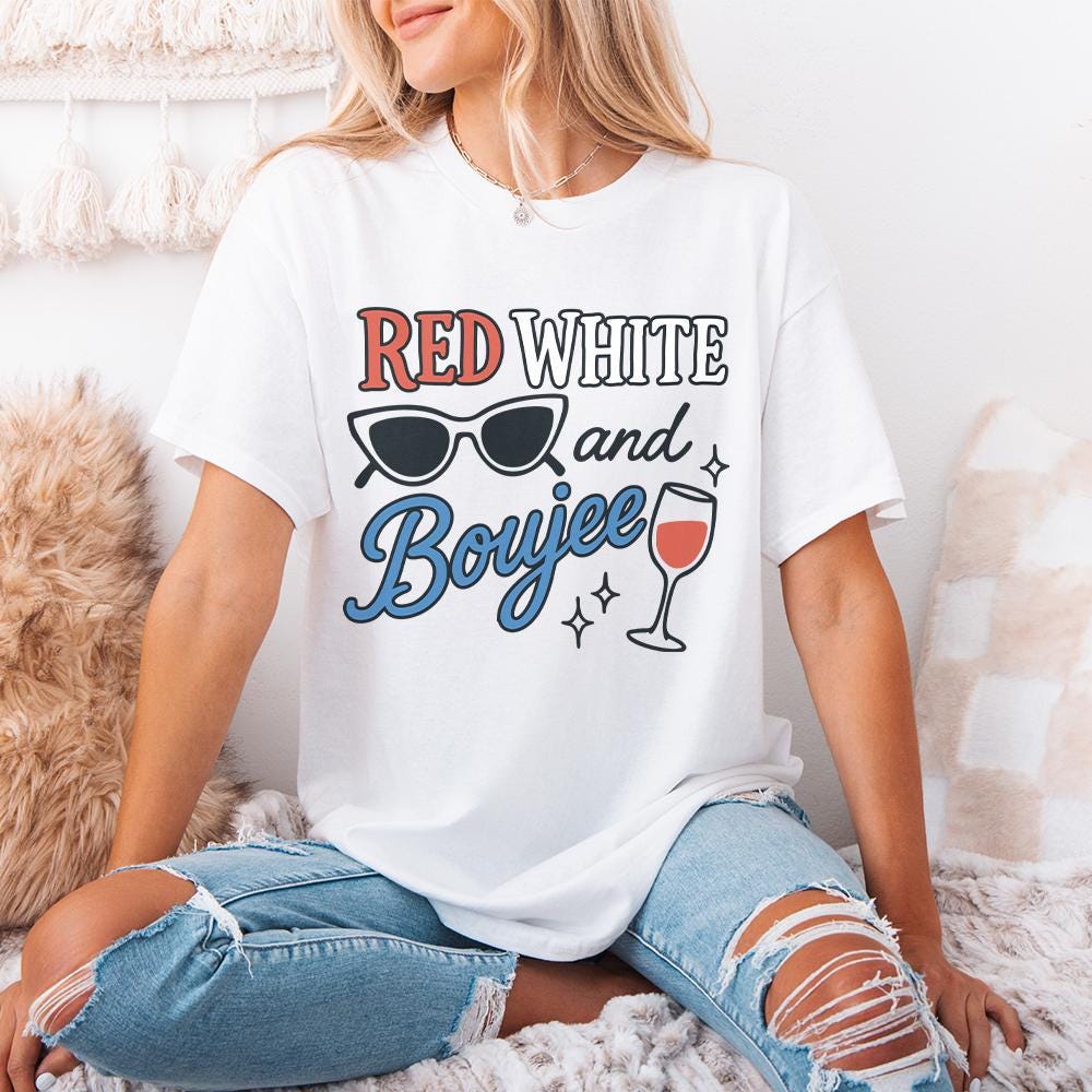 Red White and Boujee PNG, Fourth of July png - 300 DPI Design for T-Shirt