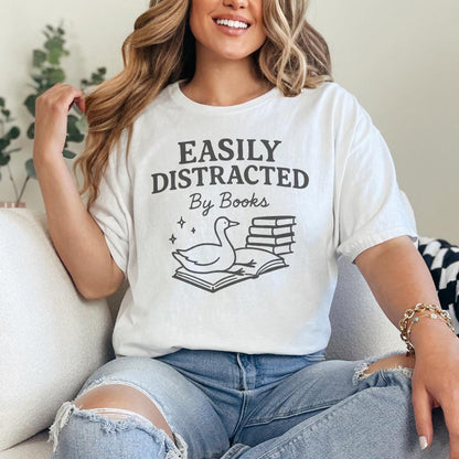 Easily Distracted By Books PNG, Trendy Bookish PNG - 300 DPI Design for