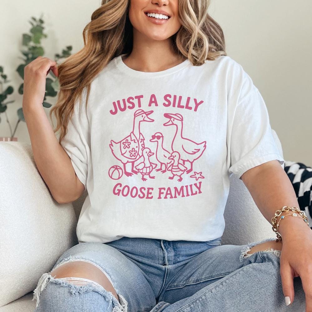 Just A Silly Goose Family PNG, Funny Goose Family Shirt - 300 DPI Design