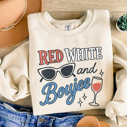 Red White and Boujee PNG, Fourth of July png - 300 DPI Design for T-Shirt