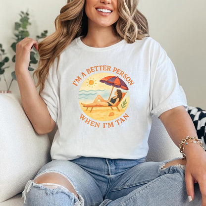 I am better when I'm tan PNG, Retro Summer PNG - 300 DPI Design for T-Shirt