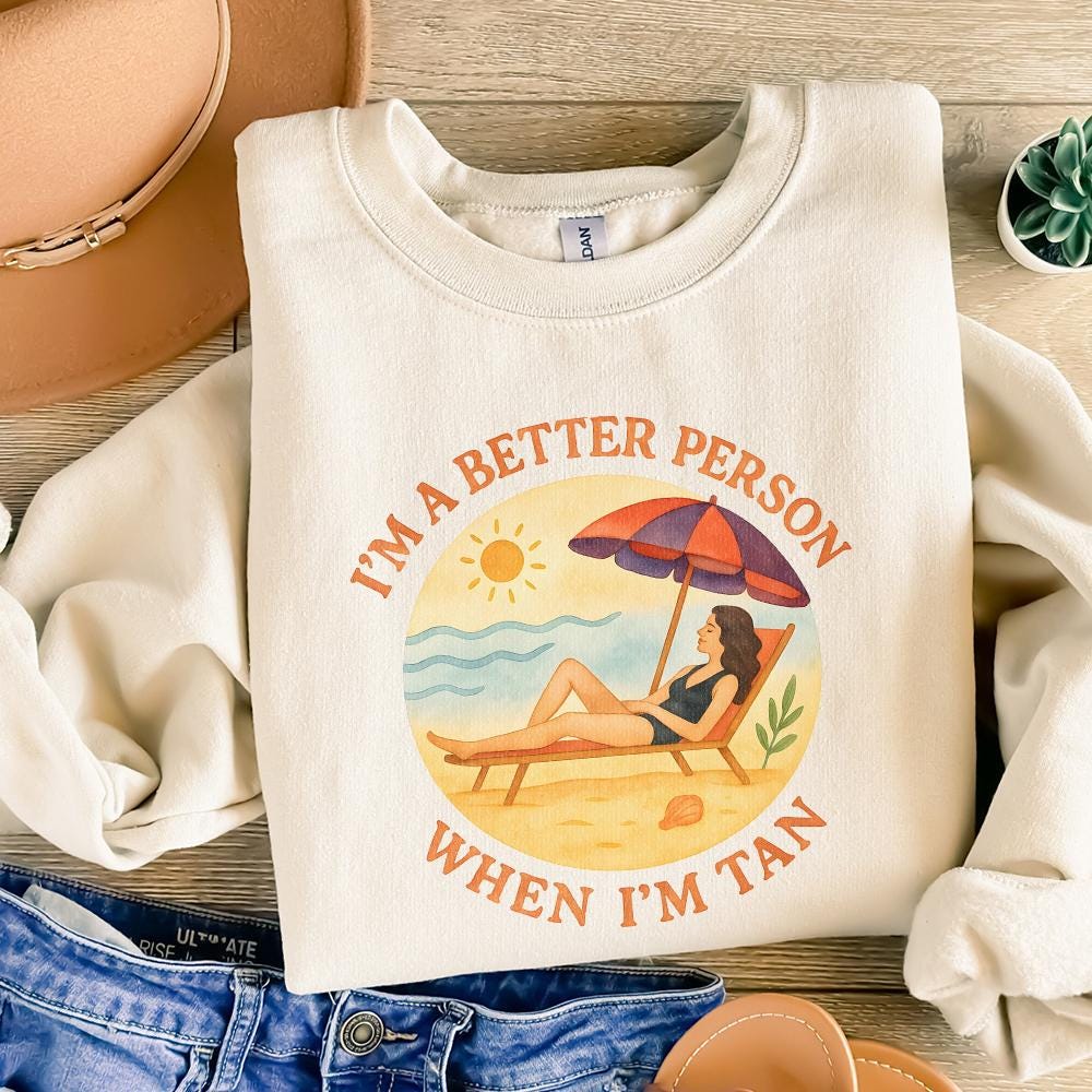 I am better when I'm tan PNG, Retro Summer PNG - 300 DPI Design for T-Shirt