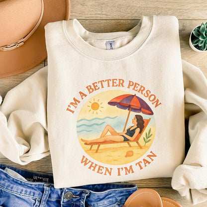 I am better when I'm tan PNG, Retro Summer PNG - 300 DPI Design for T-Shirt