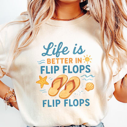 Life Is Better in Flip Flops PNG, Sublimation Design Download - 300 DPI