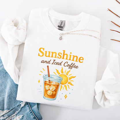 Sunshine & Iced Coffee png, Digital Download - 300 DPI Design for T-Shirt