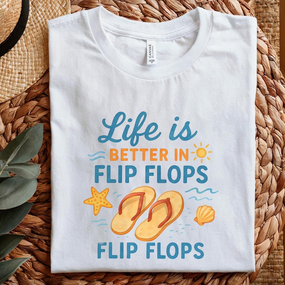 Life Is Better in Flip Flops PNG, Sublimation Design Download - 300 DPI