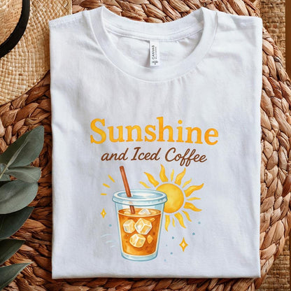 Sunshine & Iced Coffee png, Digital Download - 300 DPI Design for T-Shirt