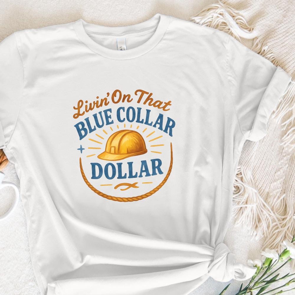 Blue Collar PNG, Country Western png Design - 300 DPI Design for T-Shirt