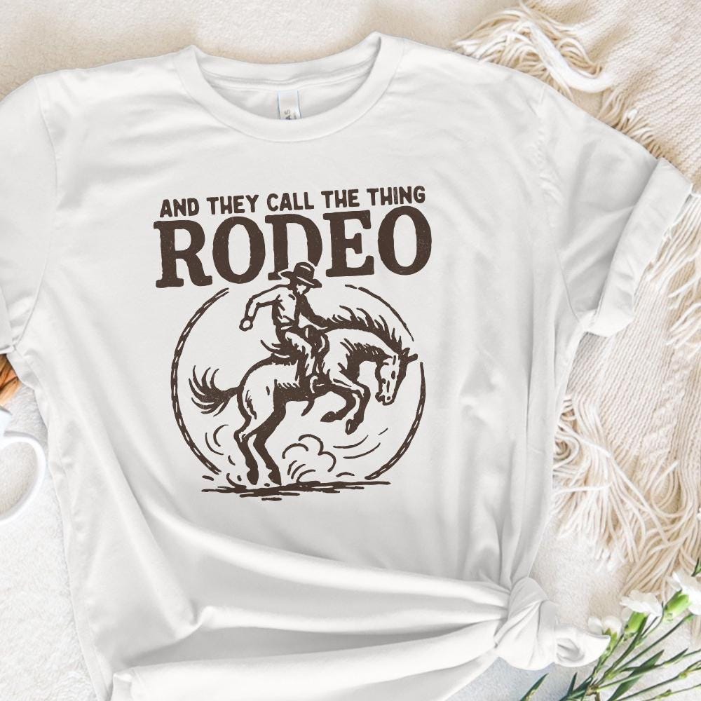 And They Call The Thing Rodeo PNG, Western Cowboy Riding Horse - 300 DPI