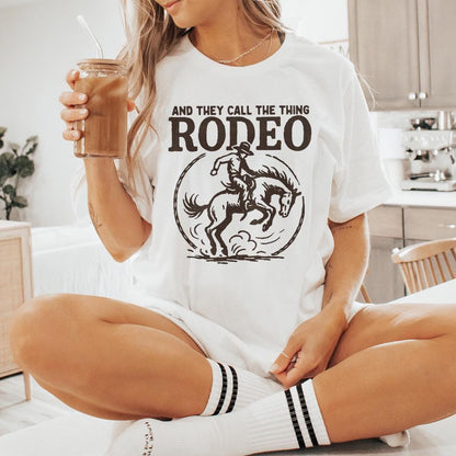 And They Call The Thing Rodeo PNG, Western Cowboy Riding Horse - 300 DPI