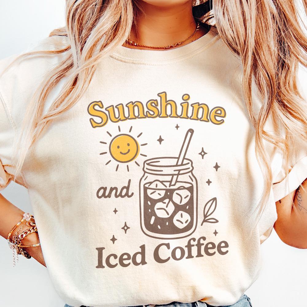 Sunshine & Iced Coffee PNG Digital Download, Instant Download - 300 DPI
