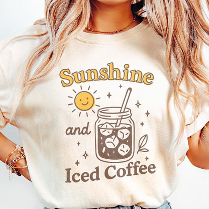 Sunshine & Iced Coffee PNG Digital Download, Instant Download - 300 DPI