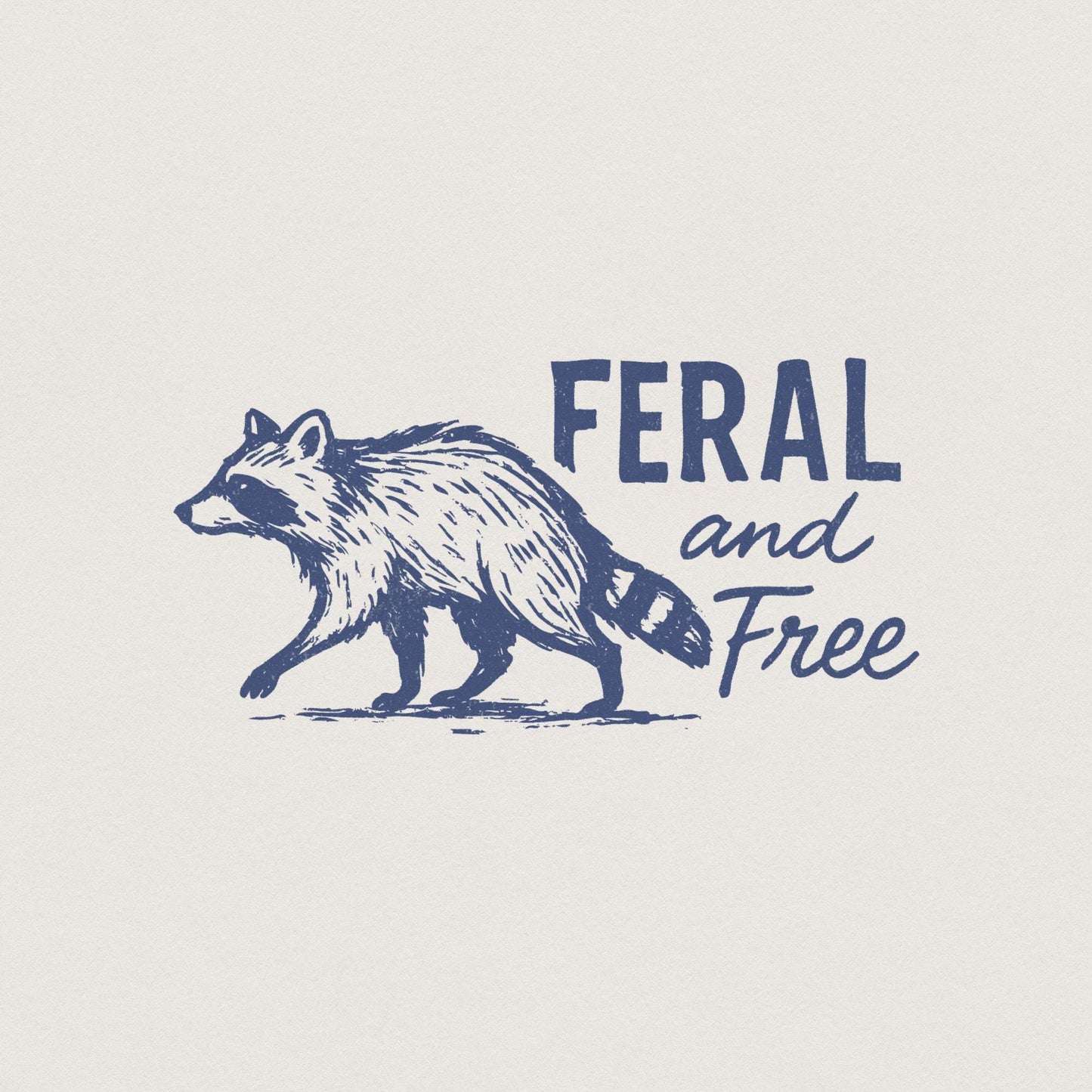 Feral and Free Raccoon PNG, Vintage Wild Animal Sublimation - 300 DPI