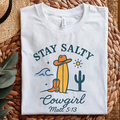 Stay Salty PNG, Coastal Cowgirl PNG - 300 DPI Design for T-Shirt