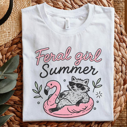 Feral Girl Summer Raccoon Png, Funny Raccoon Png - 300 DPI Design for