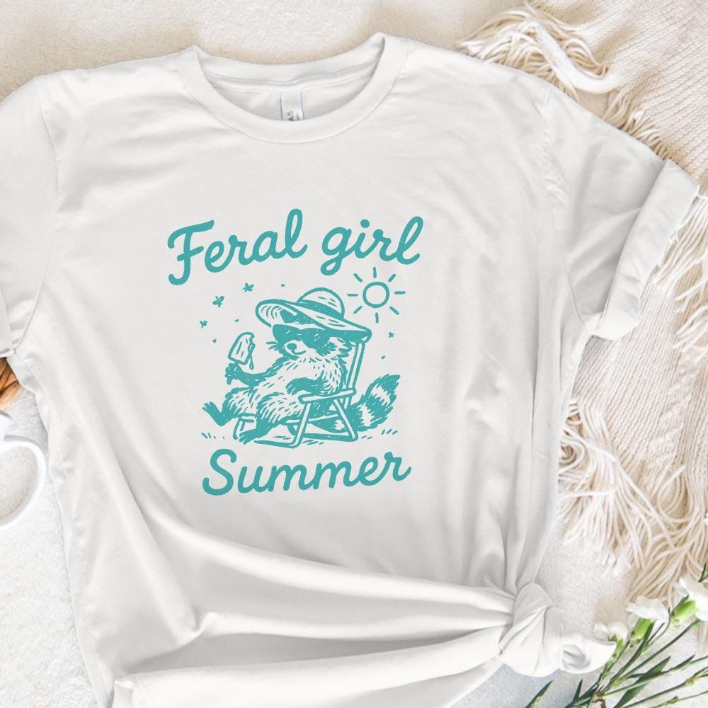 Feral Girl Summer Raccoon Png, Funny Raccoon - 300 DPI Design for T-Shirt