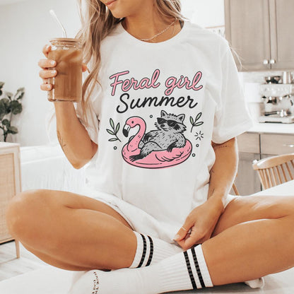 Feral Girl Summer Raccoon Png, Funny Raccoon Png - 300 DPI Design for